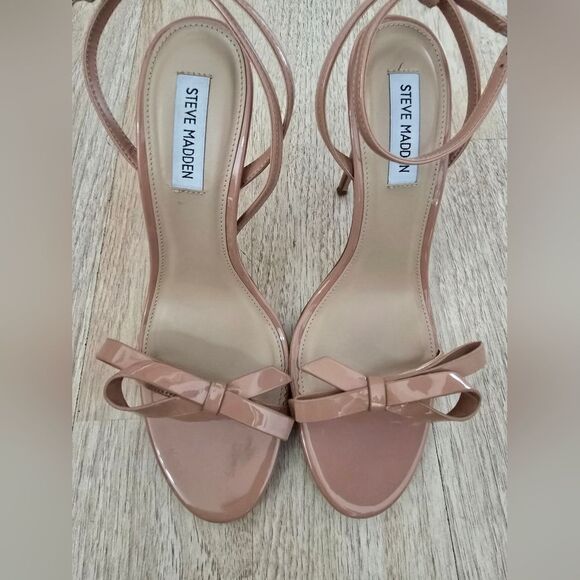 Steve Madden Bradshaw Dark Blush Patent Ankle Strap High Heel Sandals Size 9.5 - Picture 2 of 12